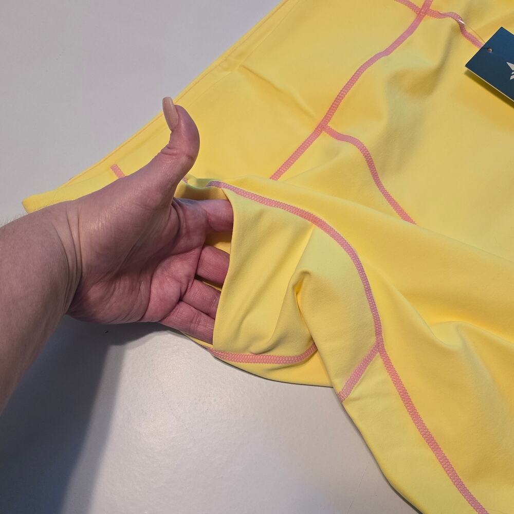 Tuckernuck Tnuck Sport Bike Shorts Womens Size Large Yellow Athletic NWT - Picture 7 of 11